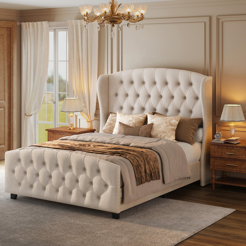 Rittman Upholstered Platform Bed Frame Size, Queen