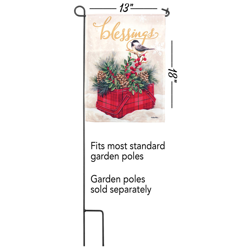 Drapeau de jardin en polyester 44 po x 30 po Alarich, H 18 po x l 13 po