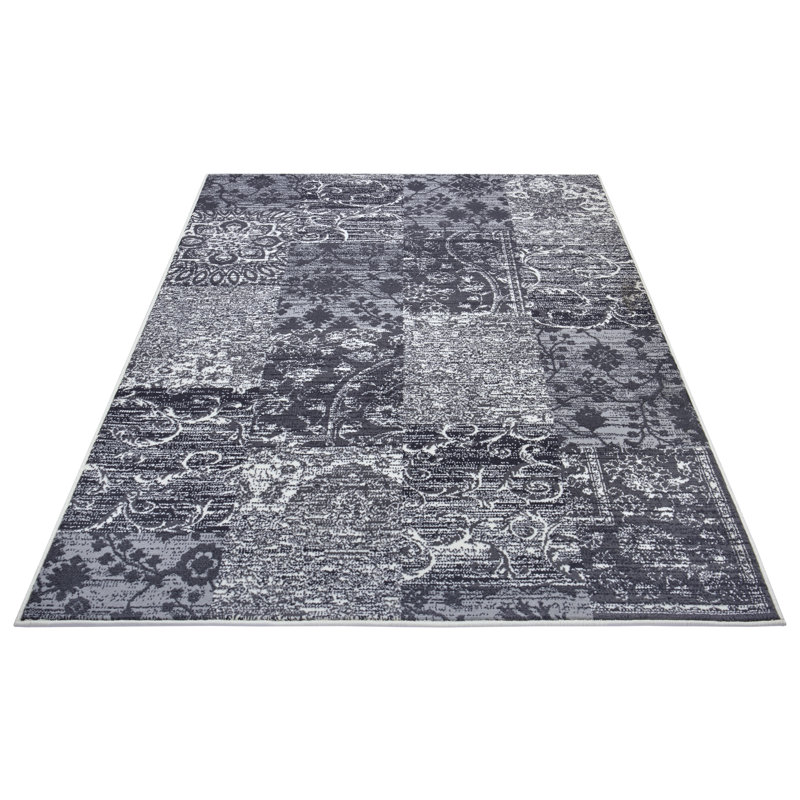 Grey/Cream Area Rug, Rectangular 200 x 290cm