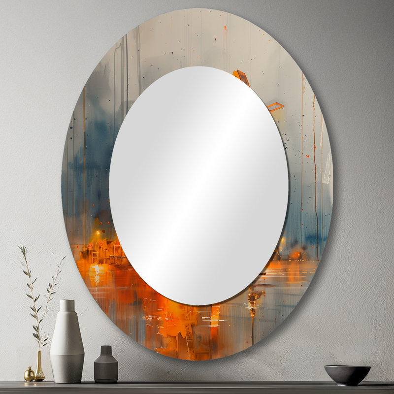Miroir mural orange orange, 43 po x 33 po