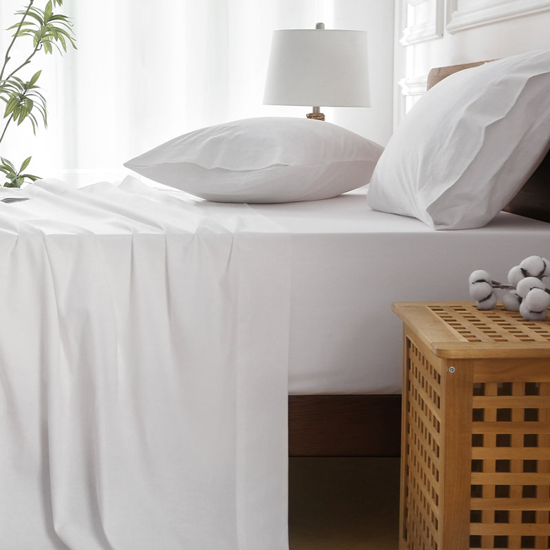 Hyprest 100% Cotton Floral Sheet Set with 18"–24" Extra Deep Pocket, Queen Sheet Set with 4 additional pieces, White