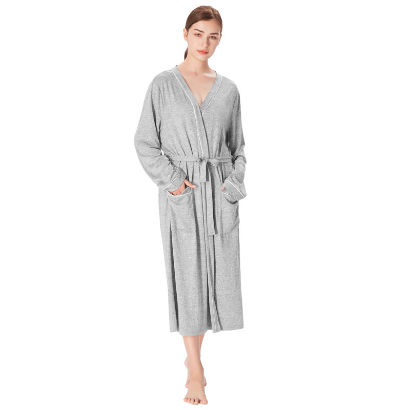 Catalonia Lightweight Womens Robes, L, Gray