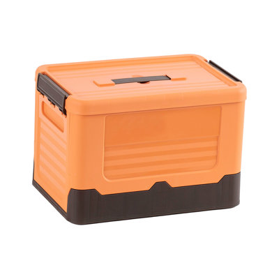  Foldable Storage Box Storage Bins with Lids & Reinforced Handles, Clothes Storage Basket Containers, Closet Organizers and Storage for Clothing, Sweater, Orange