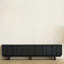 Meuble télé moderne en bois massif noir-1674892008
