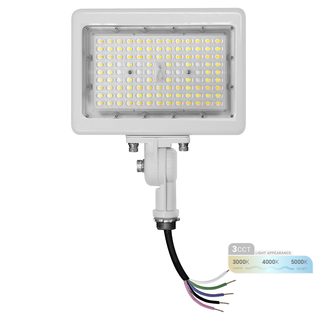 LED Flood Light 90W 12600 Lumens Outdoor Adjustable Knuckle Mount Security Light  3CCT NUWATT Fixture 