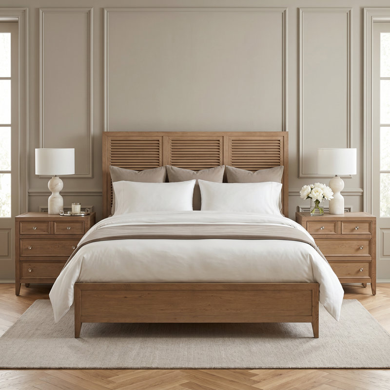 Weekender Sand Dune 4 Piece King Bedroom Set W/Dresser Mirror, 3 Pcs: Bed, 2 Nightstands, Queen