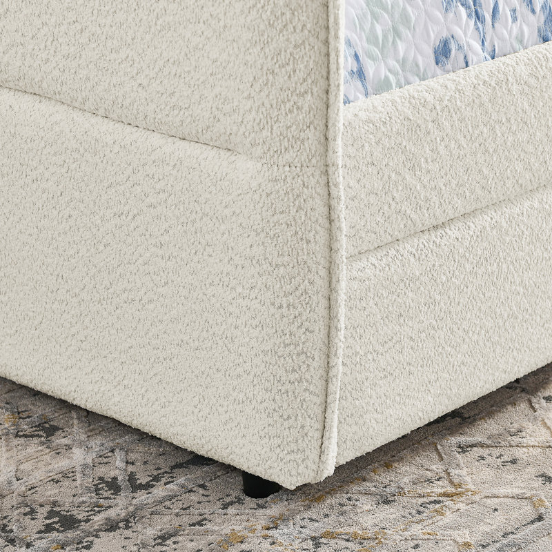 Upholstered Tufted Queen Size Daybed With Two Storage Drawers And Ergonomic Comfort Design., Beige, Queen