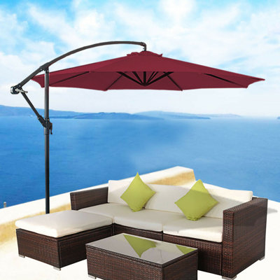 Rangel 3m Wine Red Cantilever Banana Parasol