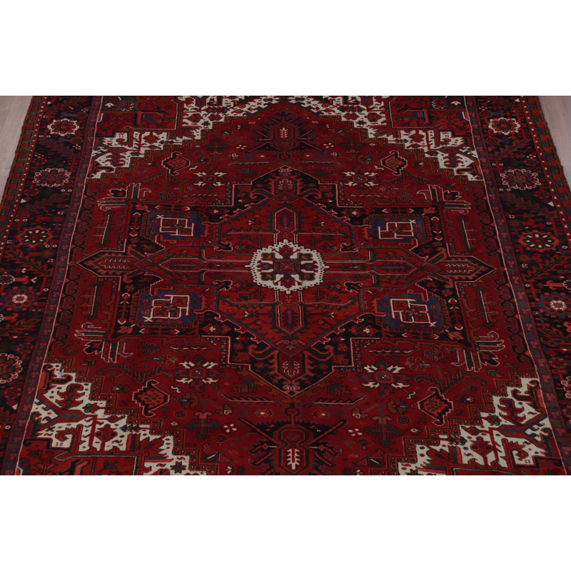 Tapis rouge géométrique 10 x 13 po
