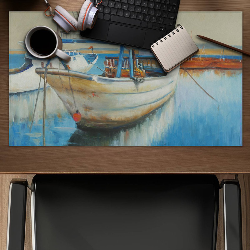Fishing boat - 14.00"x24.25" Desk mat