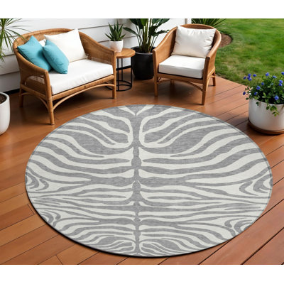 Tapis intérieur lavable rond 8 po