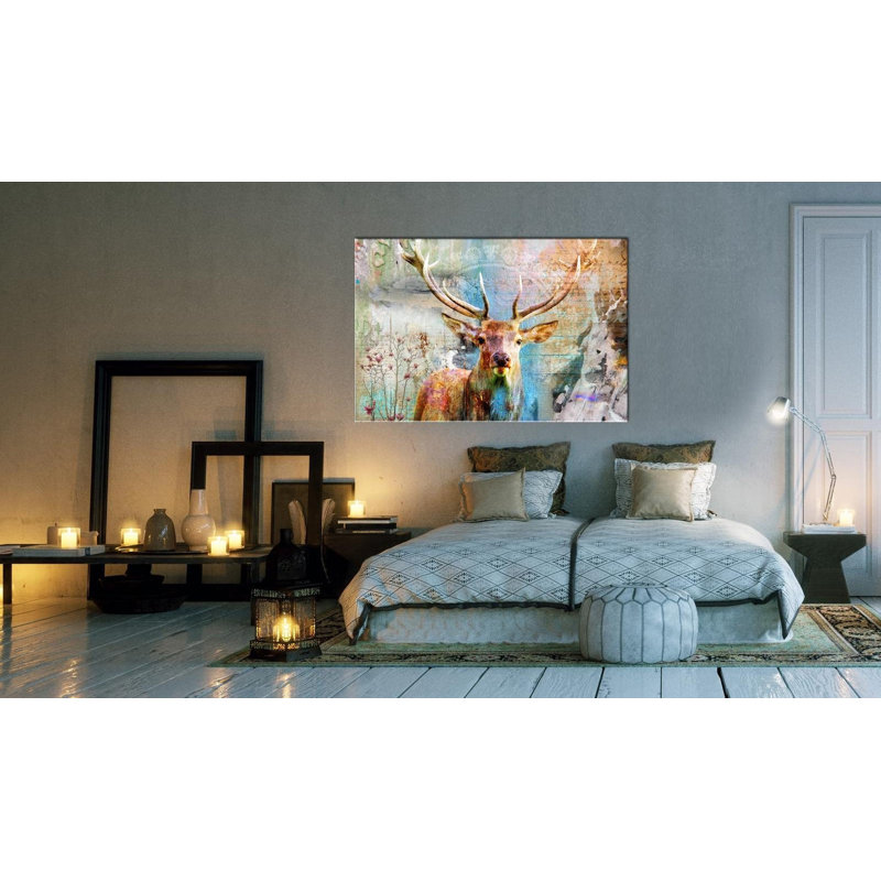 Cerf de Penitas sur bois sur toile, H 24 po x l 36 po x P 0,7 po
