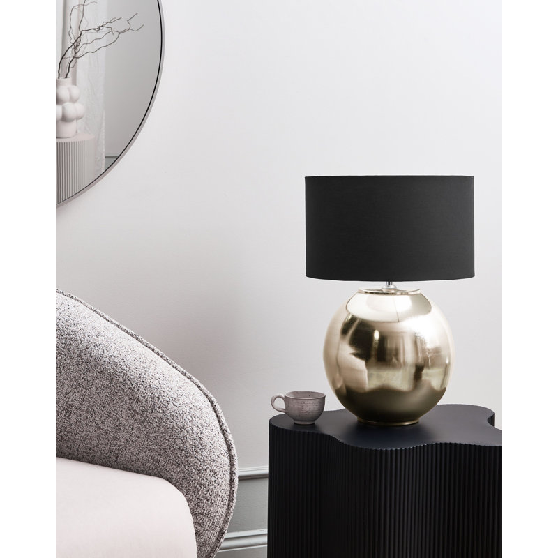 Iron Table Lamp, Silver, Black