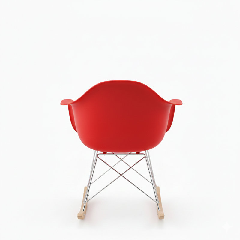 Chaise berçante en plastique Matias, Rouge