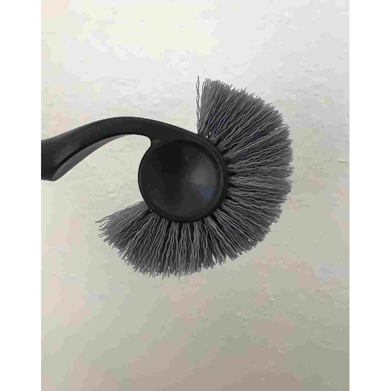 Brosse de toilette avec panier, acier inoxydable (noir), Black