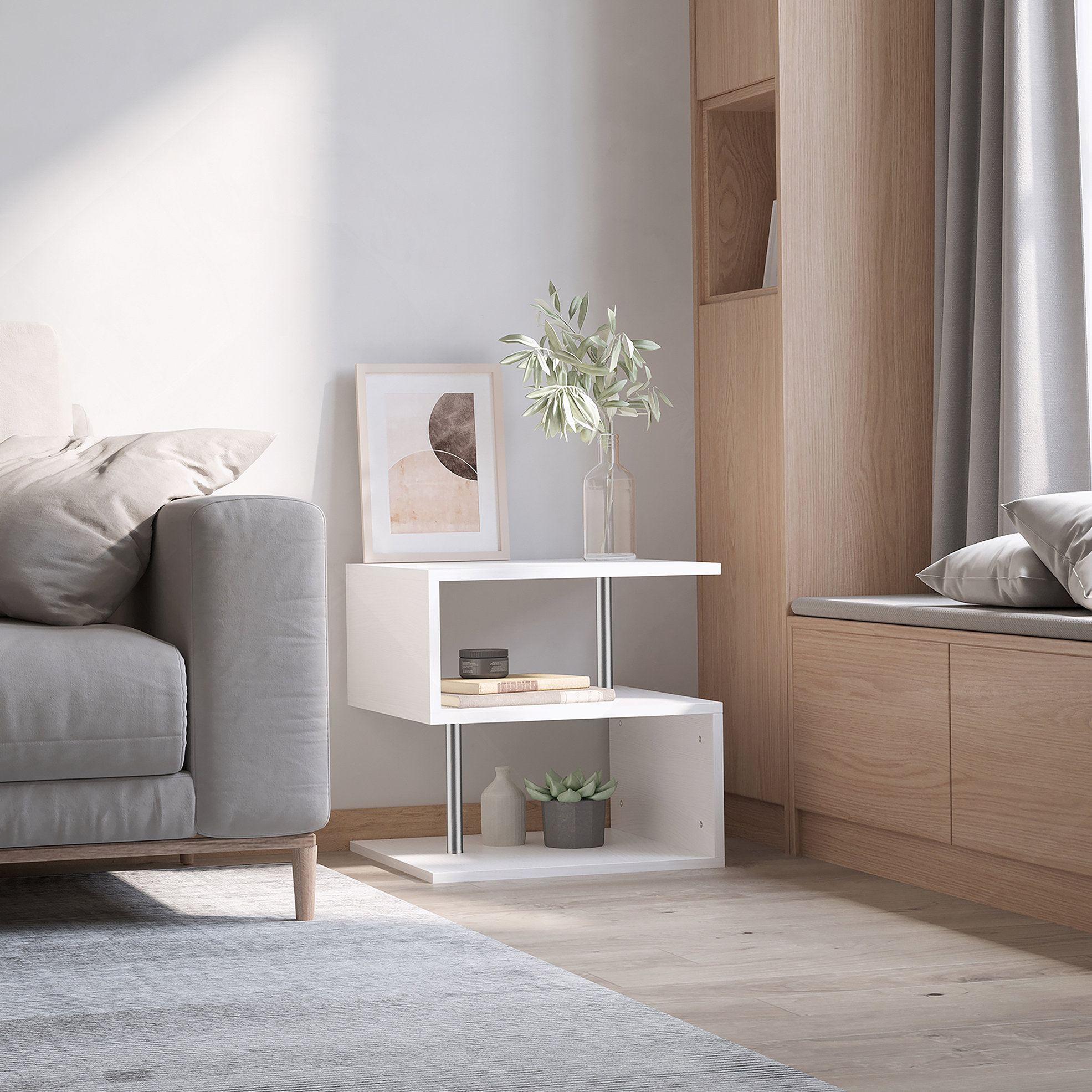 Orren Ellis Mote Floor Shelf End Table with Storage & Reviews - Wayfair ...
