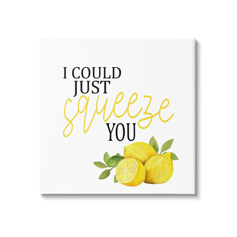 «Charmant citron pressé sur toile» par Kim Allen, reproduction, H 17 po x l 17 po x P 1,5 po