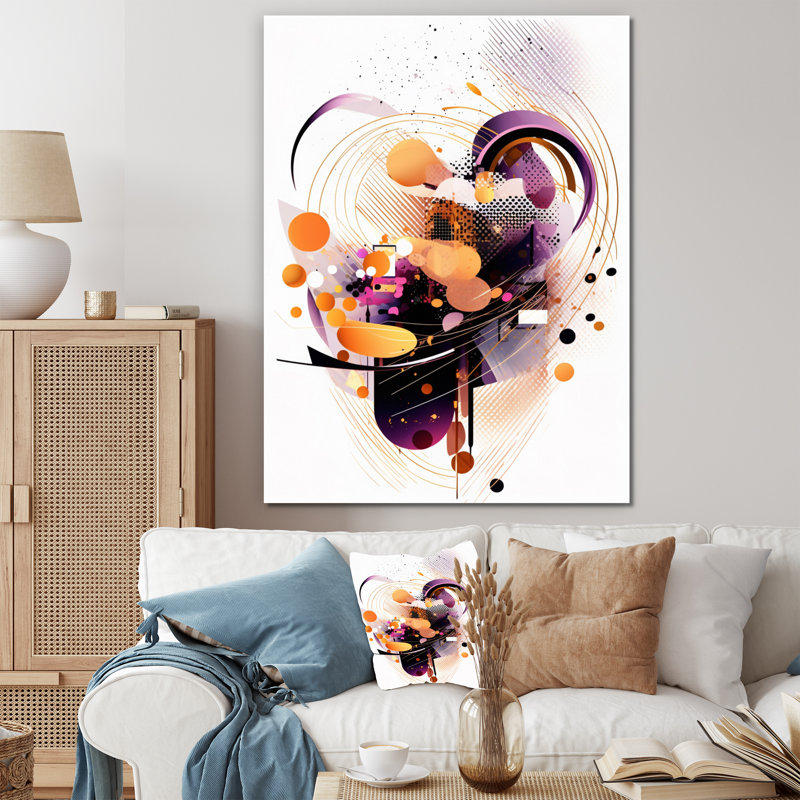 Orange et mauve reflets éthérés II, reproduction d'art sur toile, H 32 po x l 24 po x P 1 po, Toile tendue