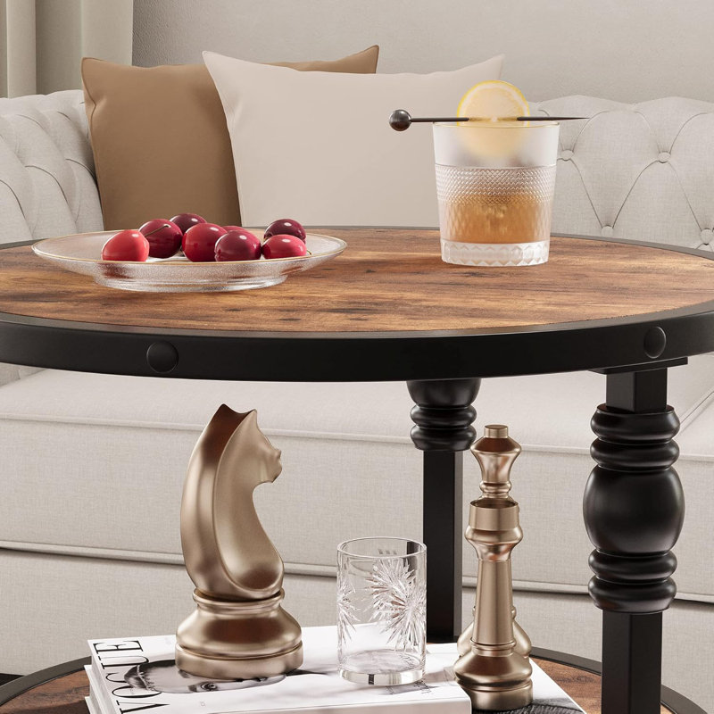 End Table Side Table with Charging Station and 2 Drawers