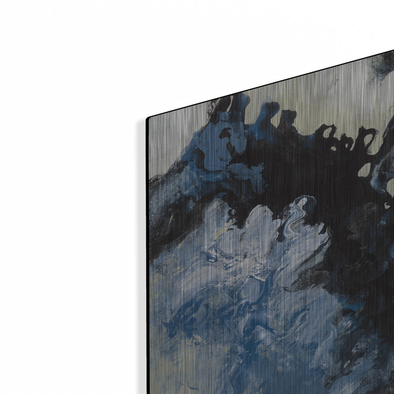 Art mural en métal luxueux «Roaring Waves I» par Silvia Vassileva, 36 po x 36 po, H 12 po x l 12 po
