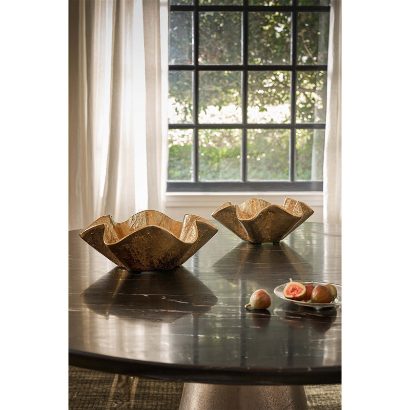 Pedicoat Metal Bowl Small (Brass), 4.75" H x 13" W x 13" D, Brass