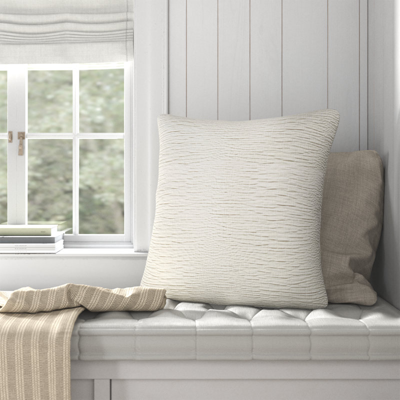Edan Textured Reversible Pillow Cover & Insert, Down, Silver, Square 22"