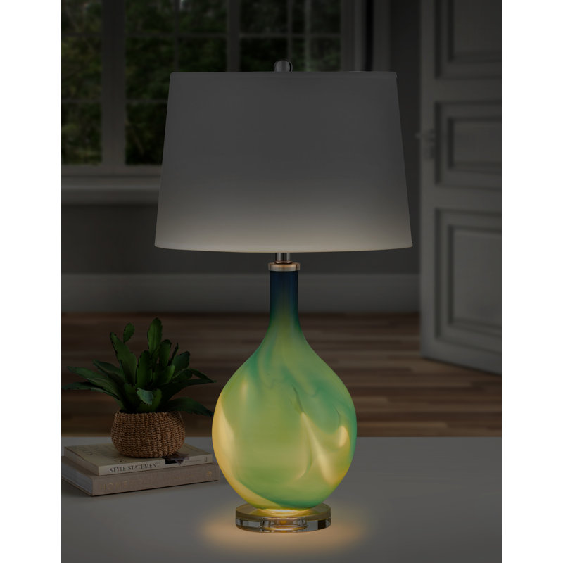 Lampe de table en verre USB