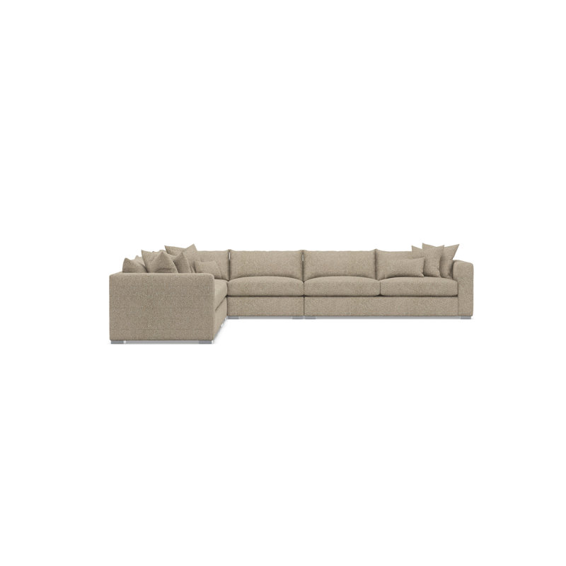 Sectional, Tan Polyester