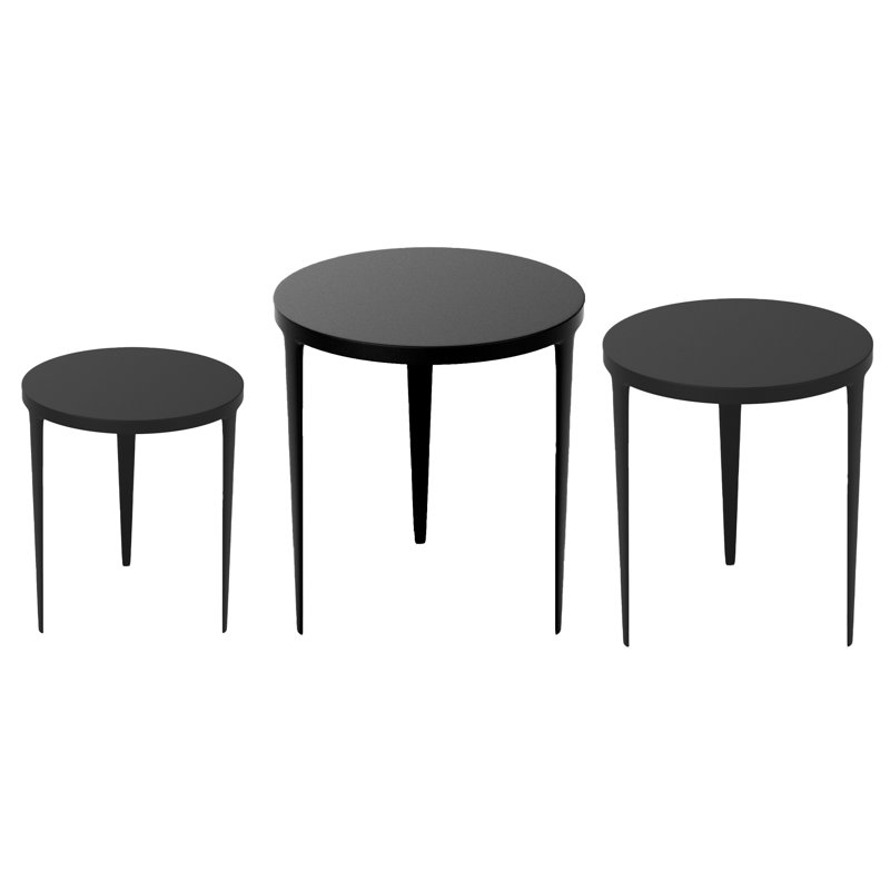 Sm. Table en fonte d'aluminium noir antique