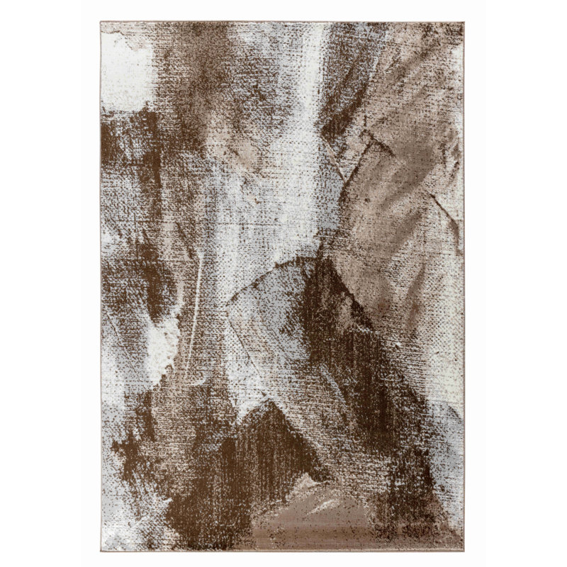 4' X 6' Brown Abstract Area Rug