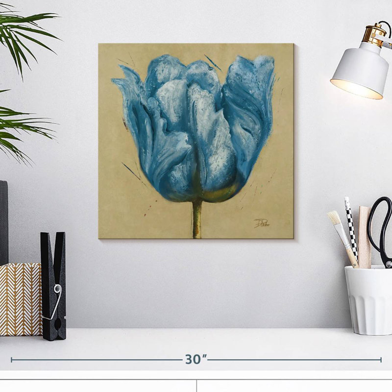 Tulipes bleues doubles, H 16 po x l 16 po