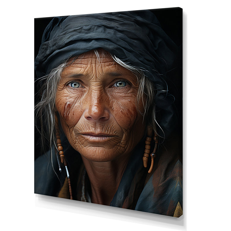 «Avaldi Indian Tribal Portrait Vibrant I», reproduction d'art sur toile, H 40 po x l 30 po x P 1,5 po, Toile tendue