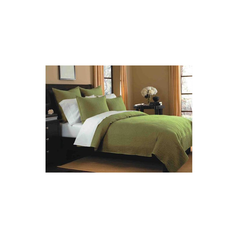 Spurling Hill Square 100% Cotton Pillow Cover, Green Stripe, Standard