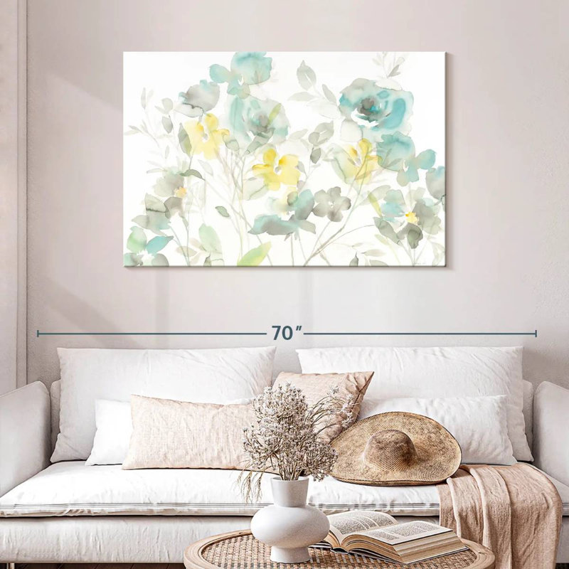 Ombres Avery Aqua Roses, H 30 po x l 45 po