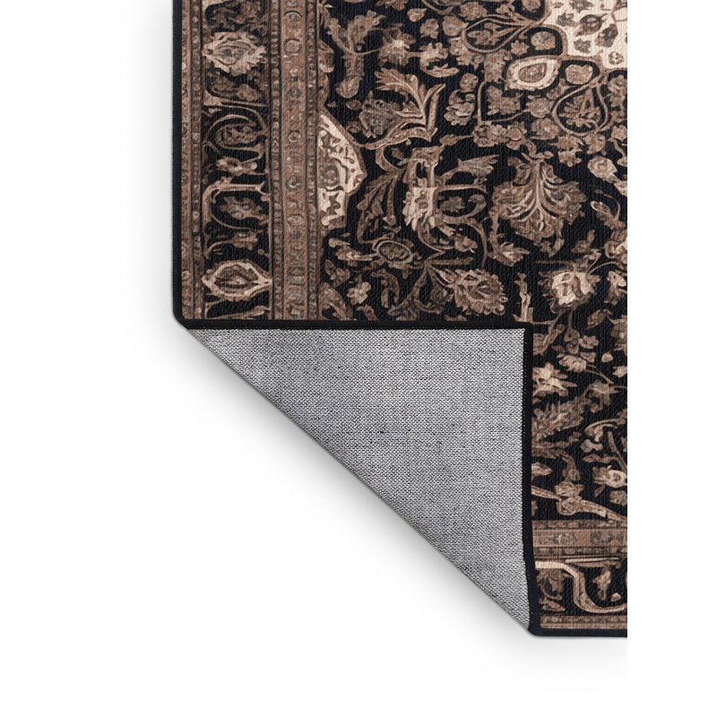 Tapis brun lavable à la machine, Carré 8 pi
