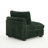 Upholstered Green Faux Rabbit Fur Flannel Armless Chair with Pillow Back, Single Chair Module Part For Sectional Sofa-1671411241
