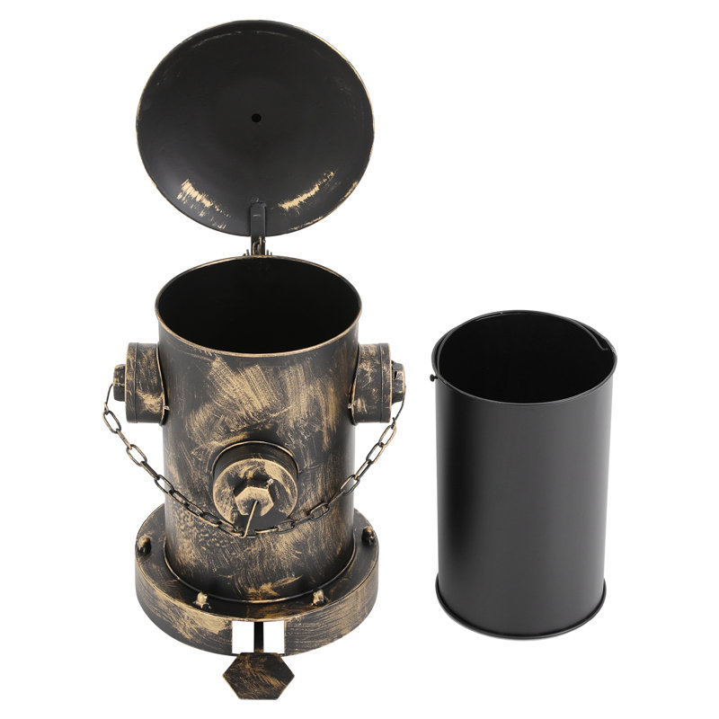 Vintage Step On Trash Can, Bronze