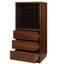 Armoire à vin rectangulaire en noyer, rangement pour 25 bouteilles, armoire en bois avec 3 tiroirs coulissants en métal