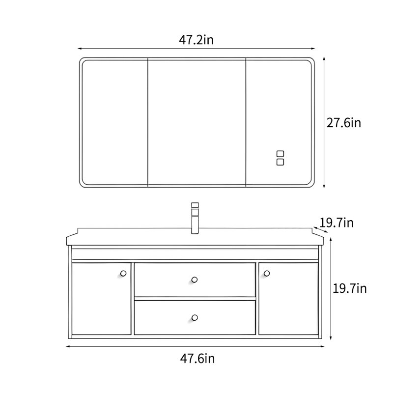 American style retro simple bathroom cabinet
