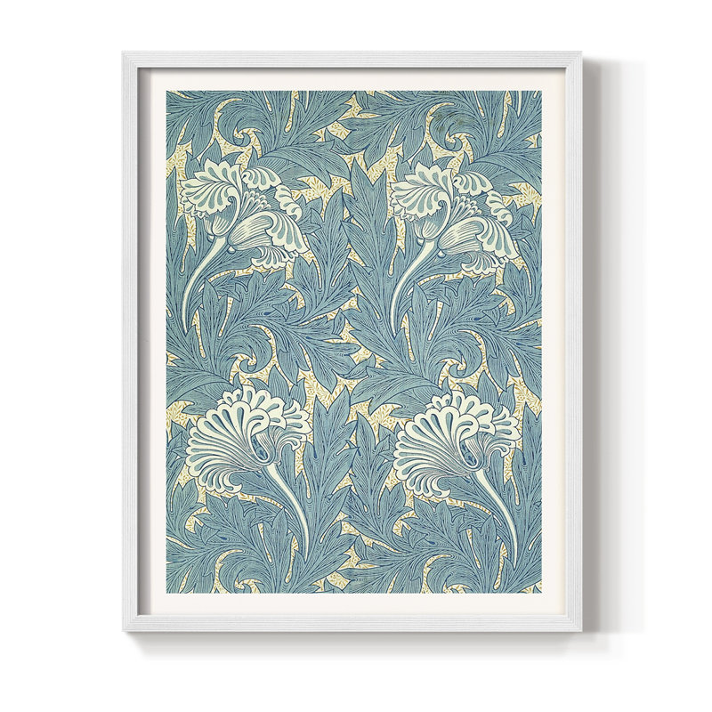 Vintage Abstract Print XXXIX Framed Print - Solid Wood, 15" H x 12" W, White
