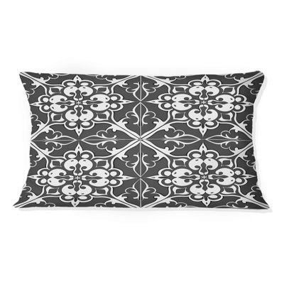 Gray Mosiac Tiles I - Traditional Lumbar Pillow