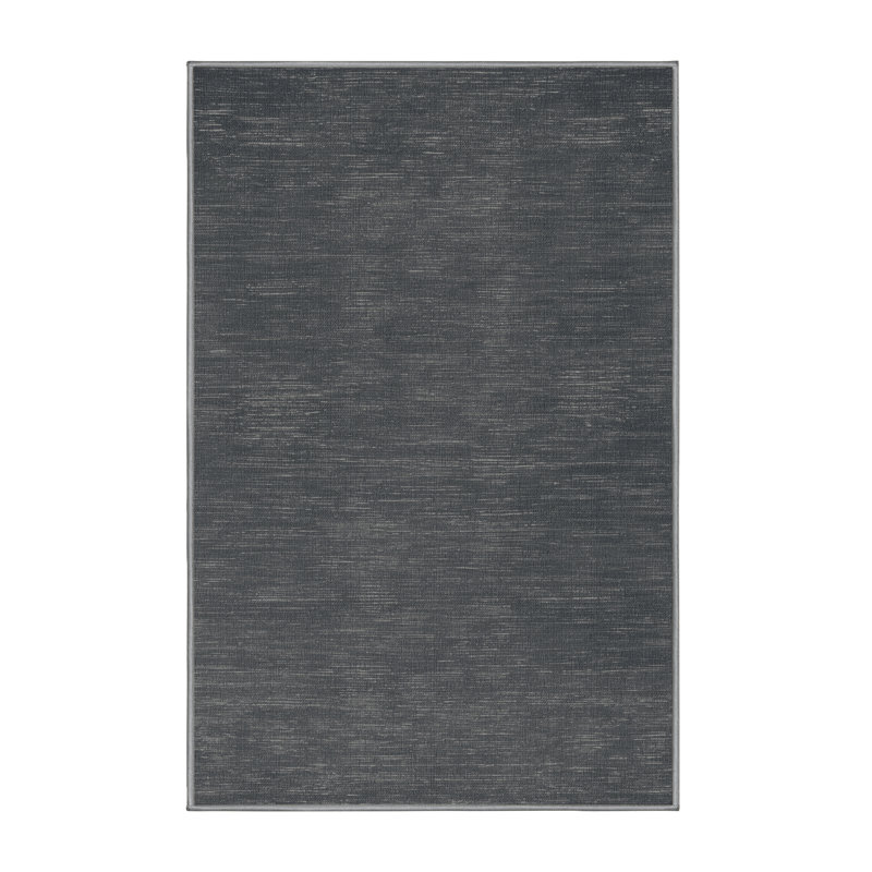Machine Washable Solid Gray Area Rug, Rectangle 3' x 5'