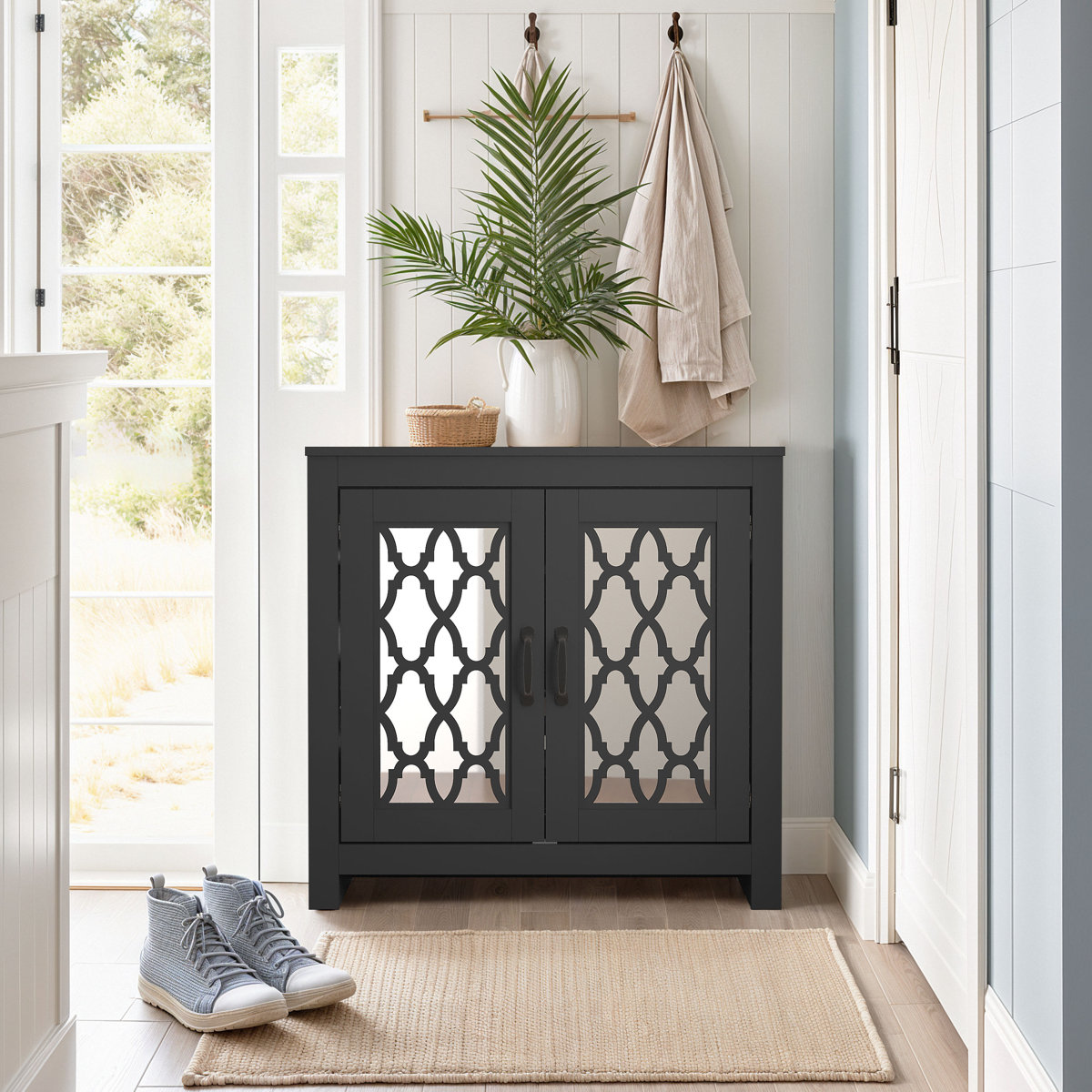 Heron Chessani 12-Pair Shoe Storage Cabinet (Black)