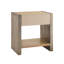 Table de chevet moderne à 1 tiroir avec tablette de rangement ouverte et poignée en métal