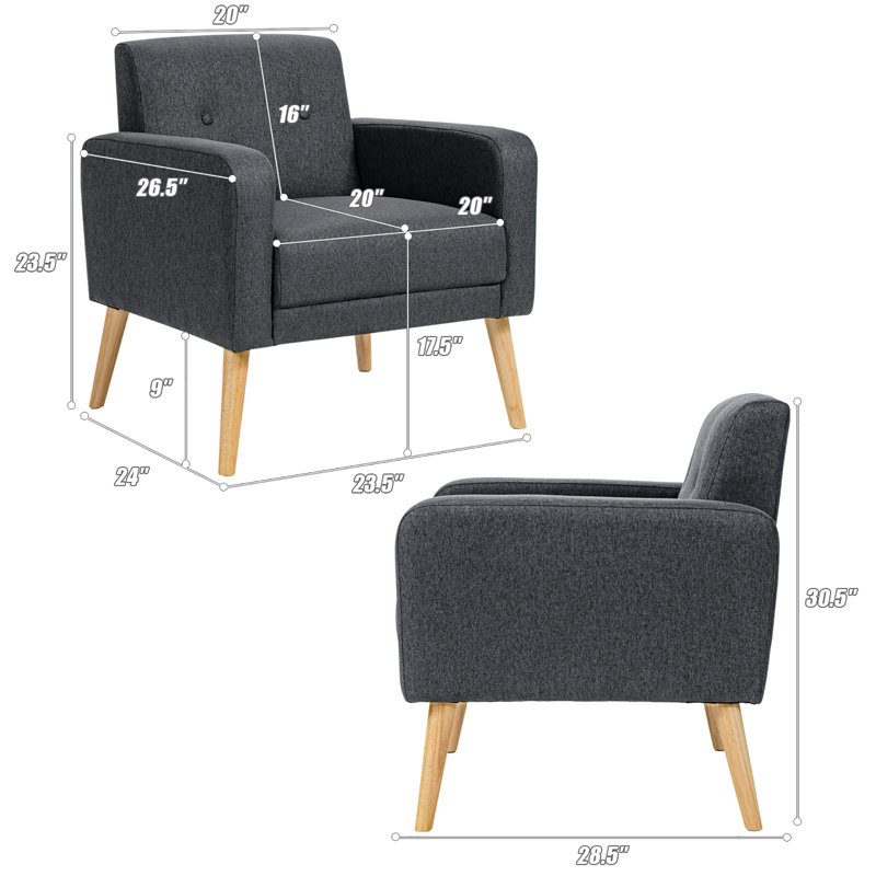 Lin Aleeah 20 cm, 100 % lin gris