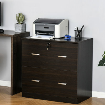 2 classeurs de bureau avec serrure, couleur noyer, pouvant supporter 110 lb, l 28,66 po x P 16,5 po H 28,43 po noyer, papiers sécurisés, support de poids lb, l 28,66 po x P 16,5 po