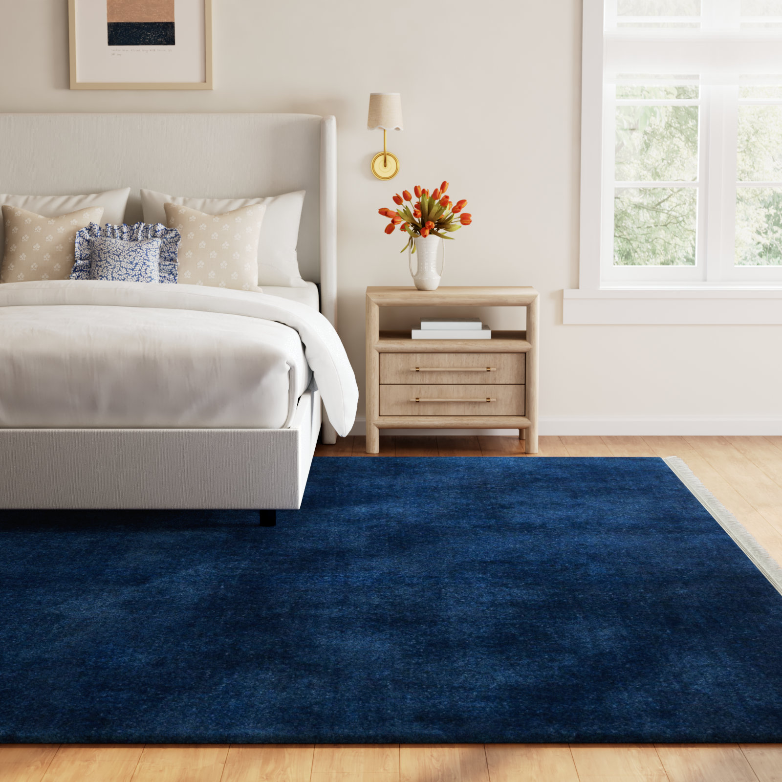 Clio Hand-Loomed Cream Wool Rug, Rectangle 8' x 10'