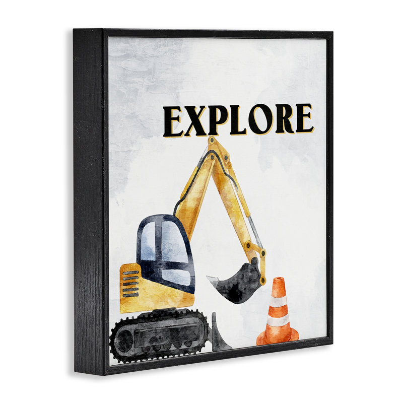  «Explore Construction Construction», estampe numérique encadrée par Kim Allen, Giclée encadrée noir minuit