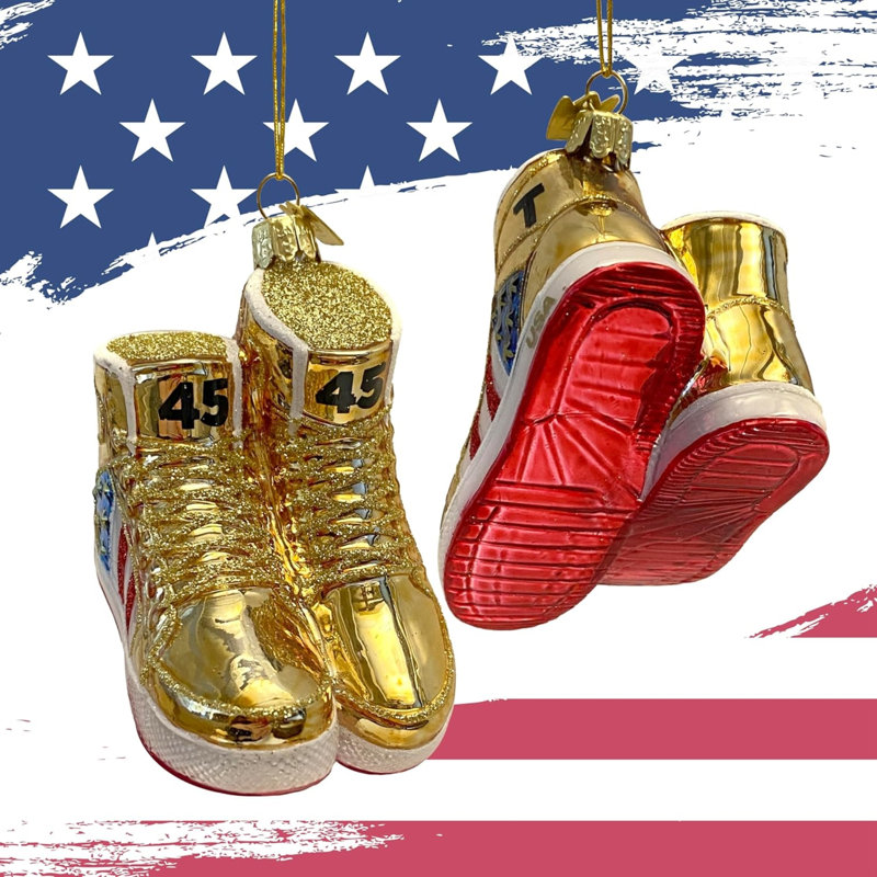 Kurt Adler President Trump Sneaker Glass Christmas Ornament