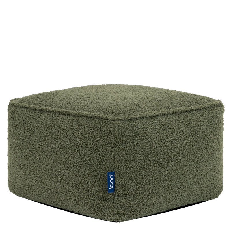 35cm Wide Square No Pattern Pouffe Ottoman, Olive